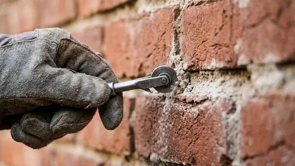Mason repointing soft early brick near the Worthington Village Green