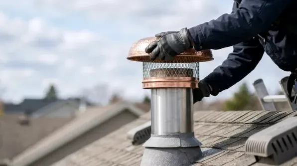 New stainless chimney cap installed on a Worthington Hills home